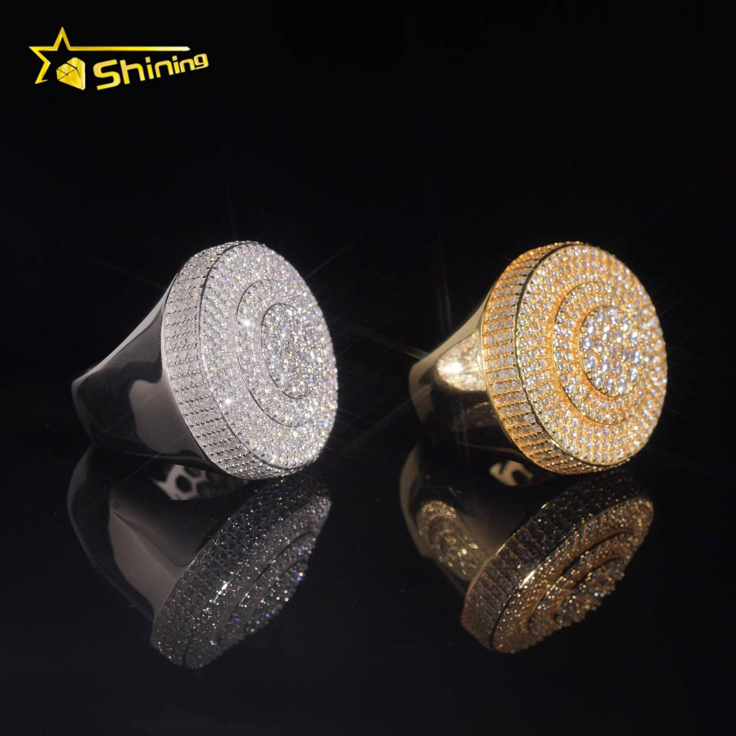 Fine Jewelry Hip Hop Style Iced Out GRA Certificated 925 Sterling Silver Moissanite Men Ring