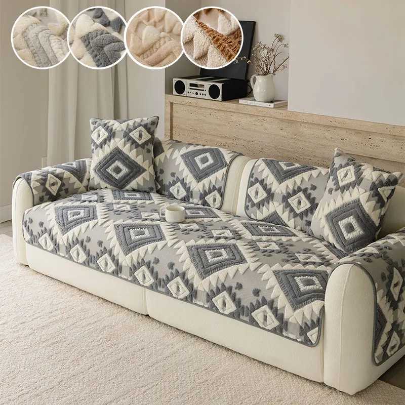 1PCShu Mianrong sofa cushion for autumn and winter thickened light luxury highend non slip sofa cushion C251028