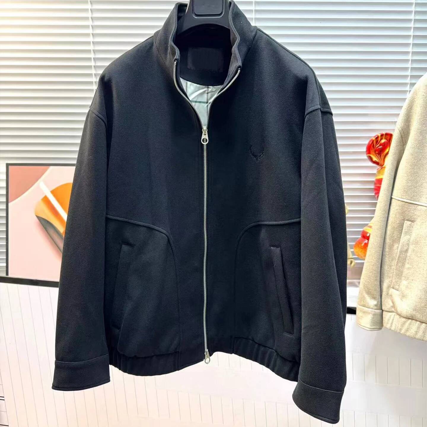 LP 25Aw Embroidered Silk-Blend Stand-Up Collar Men's Casual Jacket