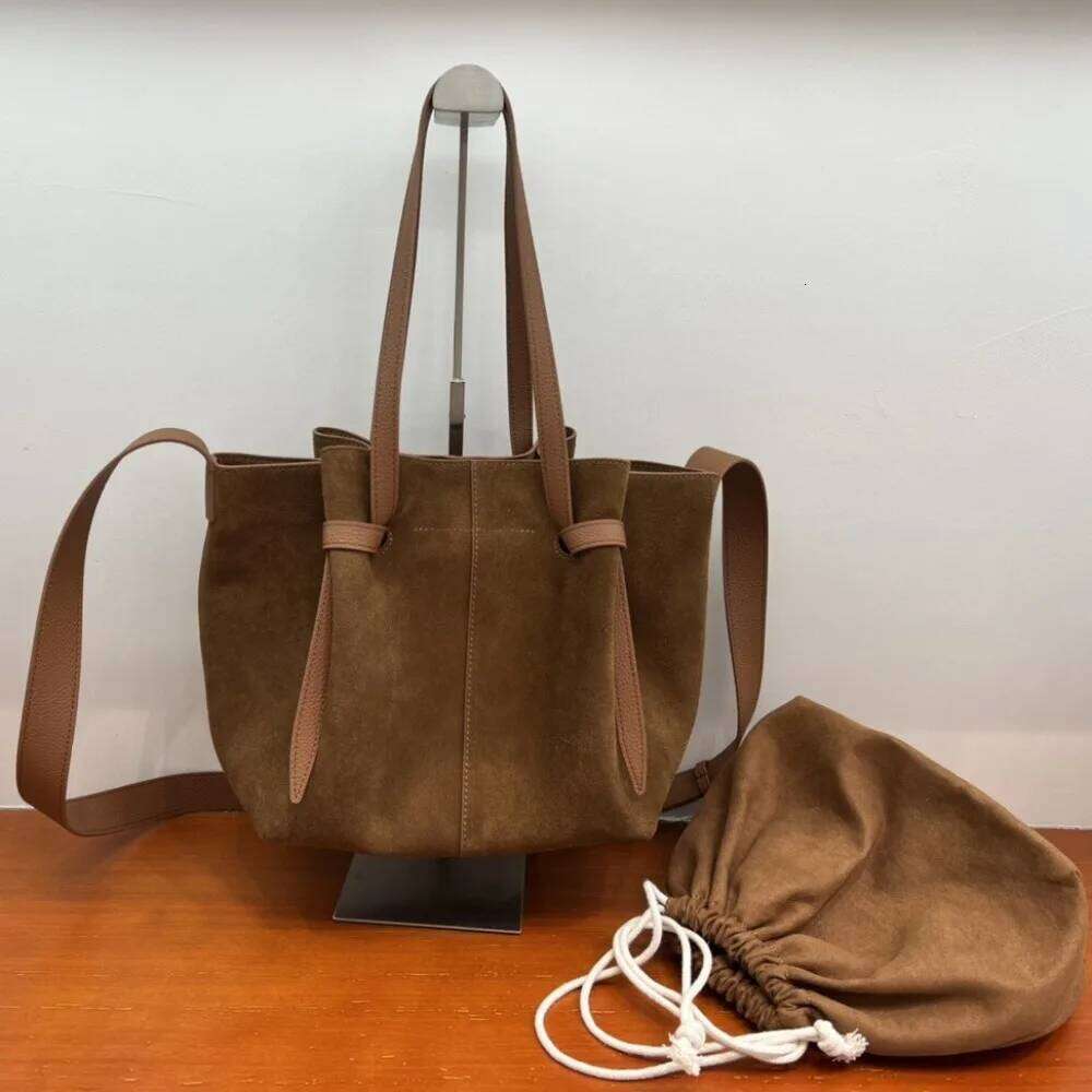 Designer Bags Tote Commuter Premium Feeling New First Layer Cowhide Splicing Suede High Texture Armpit Bag Large Capacity Handbag Hot Selling