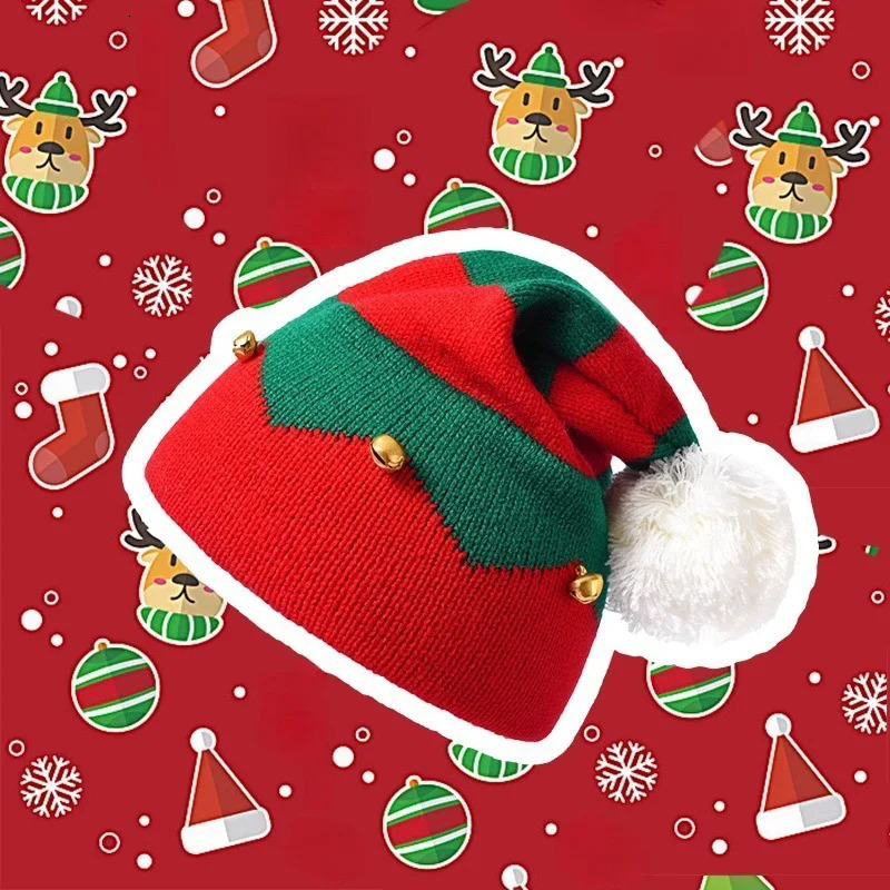 Bell Shaped Woolen Ball Christmas Hat For Both Men And Women Warm Knitted Woolen Hat For Autumn And Winter Santa Claus 251024