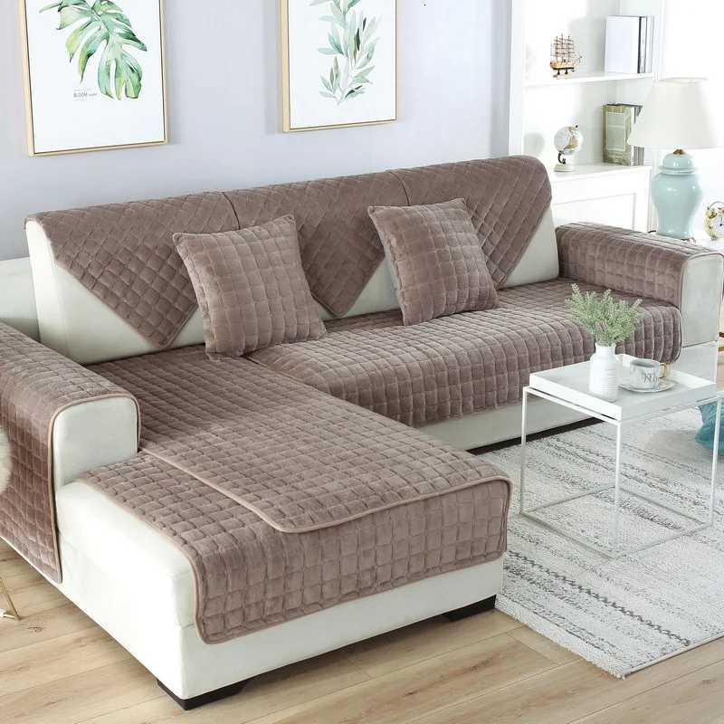 Striped Thick Warm Fury Sofa Cover Anti Slip Sofa Mat Sofa Cover Living Room Towels Sofa Blanket C251028