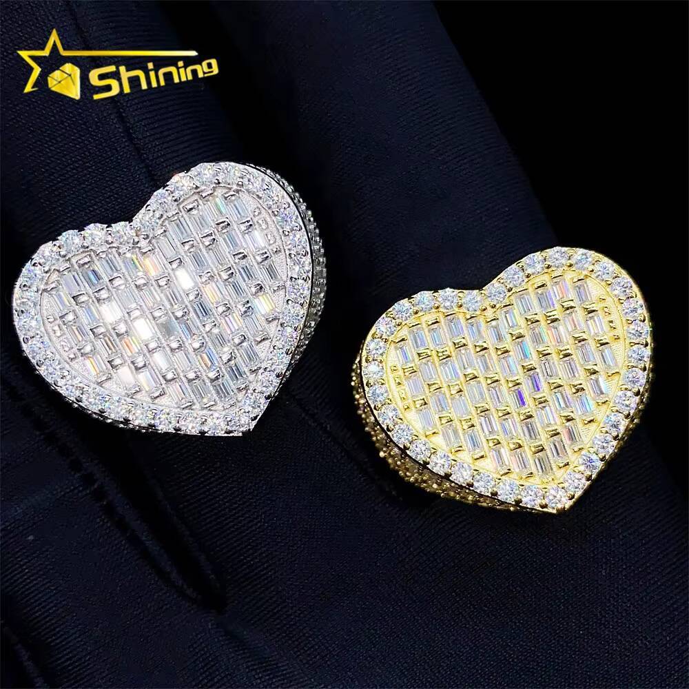 Fashion Jewelry Vvs Moissanite 925 Sterling Silver Hip Hop Luxury Iced Out Custom Ring