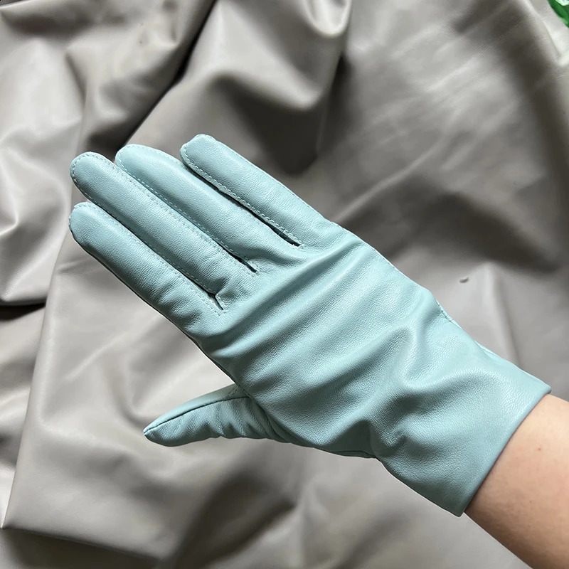 Elegant Women Gloves Genuine Lambskin Real Leather Sheepskin Autumn And Winter Mens Gloves Trendy Female Short Glove Customized 251027