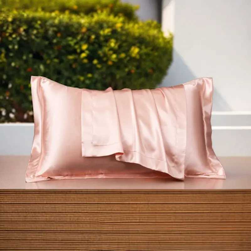 Pillow Case 2PC Solid Silk cases Decorative Luxury Cushion Cover Envelope Style Hair Skin Protect Standard Queen Size Case C251028
