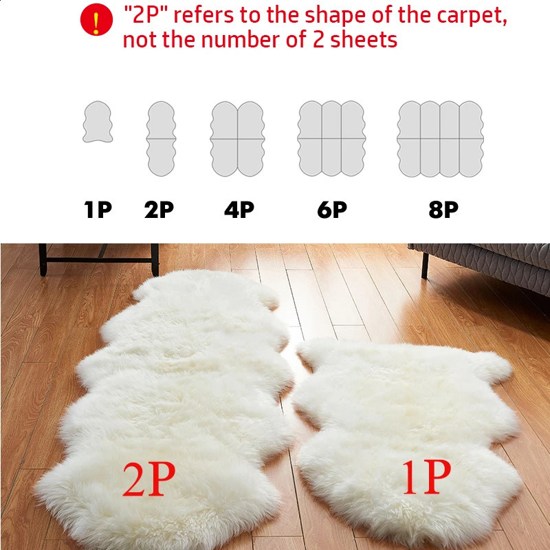 White Faux Sheepskin Carpet Irregular Long Soft Furry Floor Mats Living Bedroom Childrens Room Bedside Decorative Carpets 1028 H260226