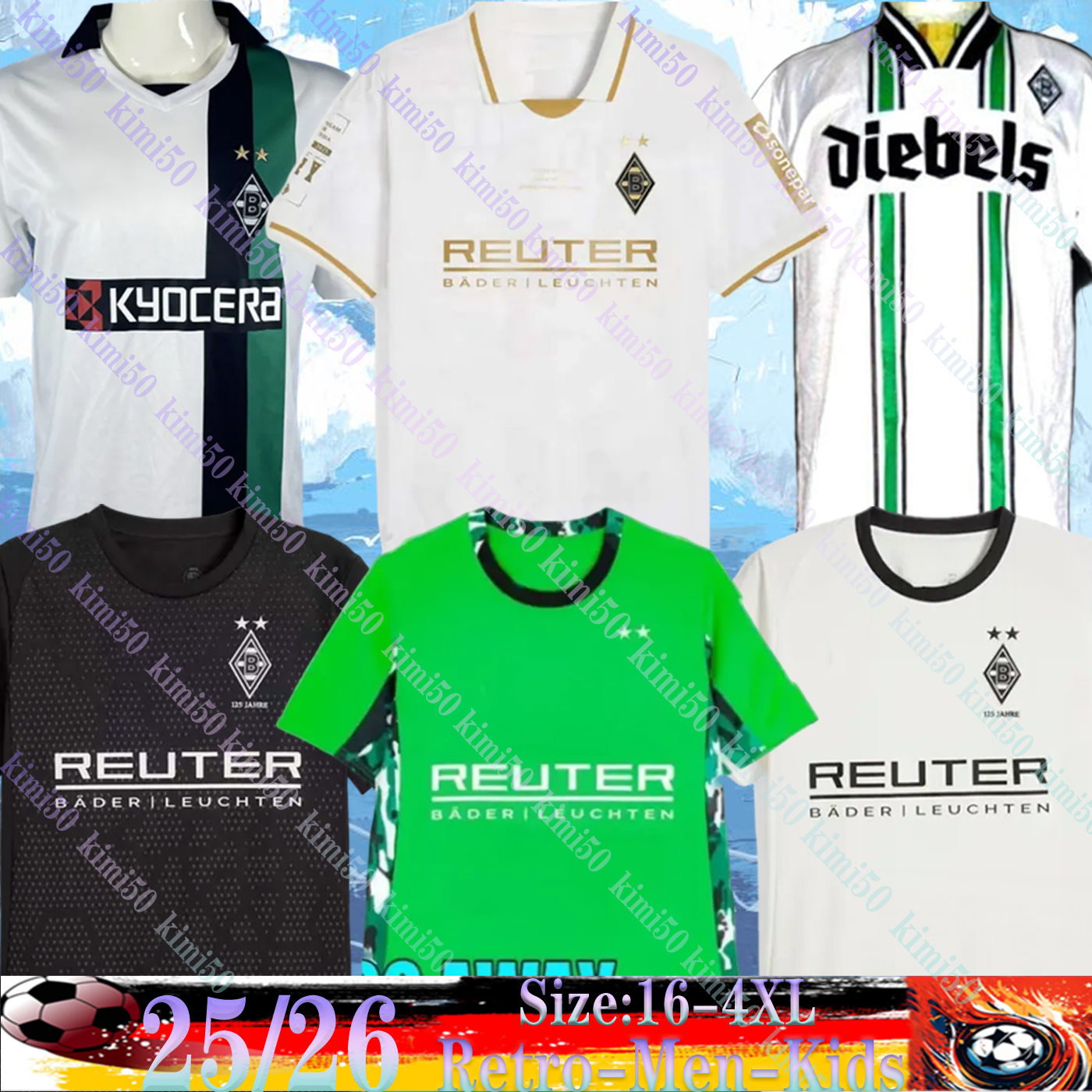 25 26 Borussia Monchengladbach soccer Jerseys Retro 1996 2008 2009 2025 2026 home Gladbach ELVEDI PLEA ZAKARIA NEUHAUS GINTER THURAM Men kids kits foootball T Shirts