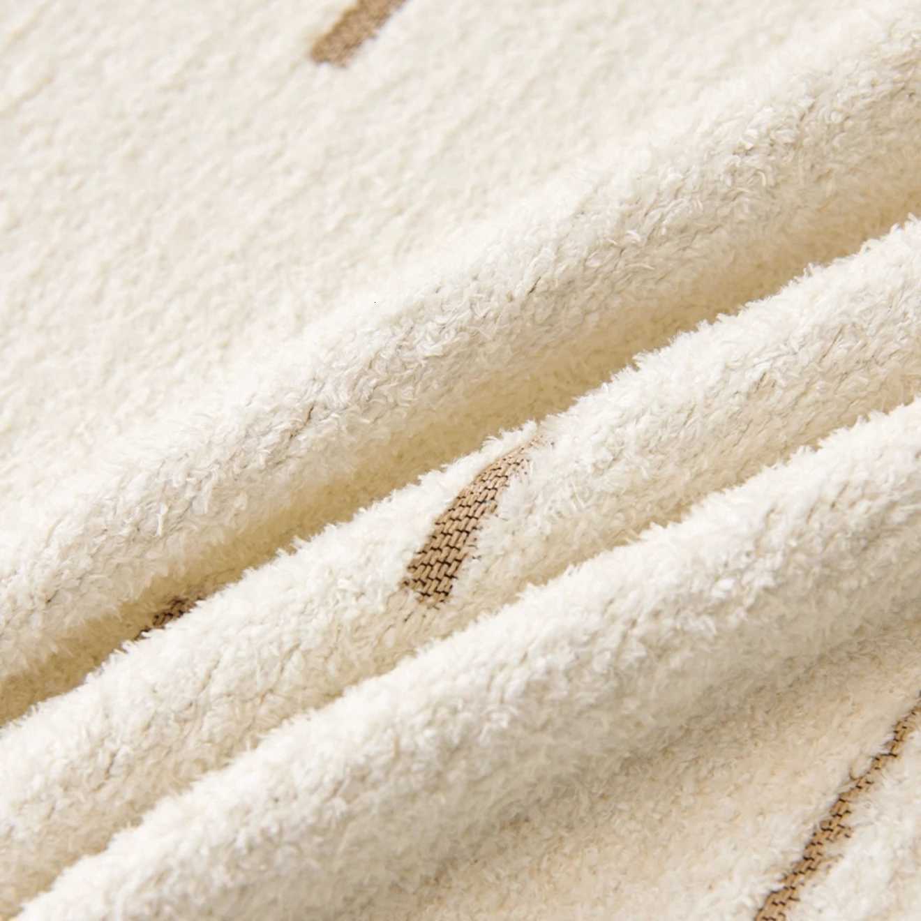 Fluffy Geometric Jacquard Warm Soft Sofa Towel with Tassels for Living Room Couch Cover Blanket C251028