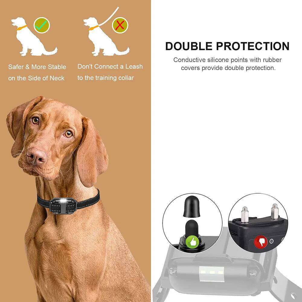 800m Electric Dog Training Detachable Bark Rechargeable Anti Barking Shock Vibration Reflective Collar for All Dogs Pet