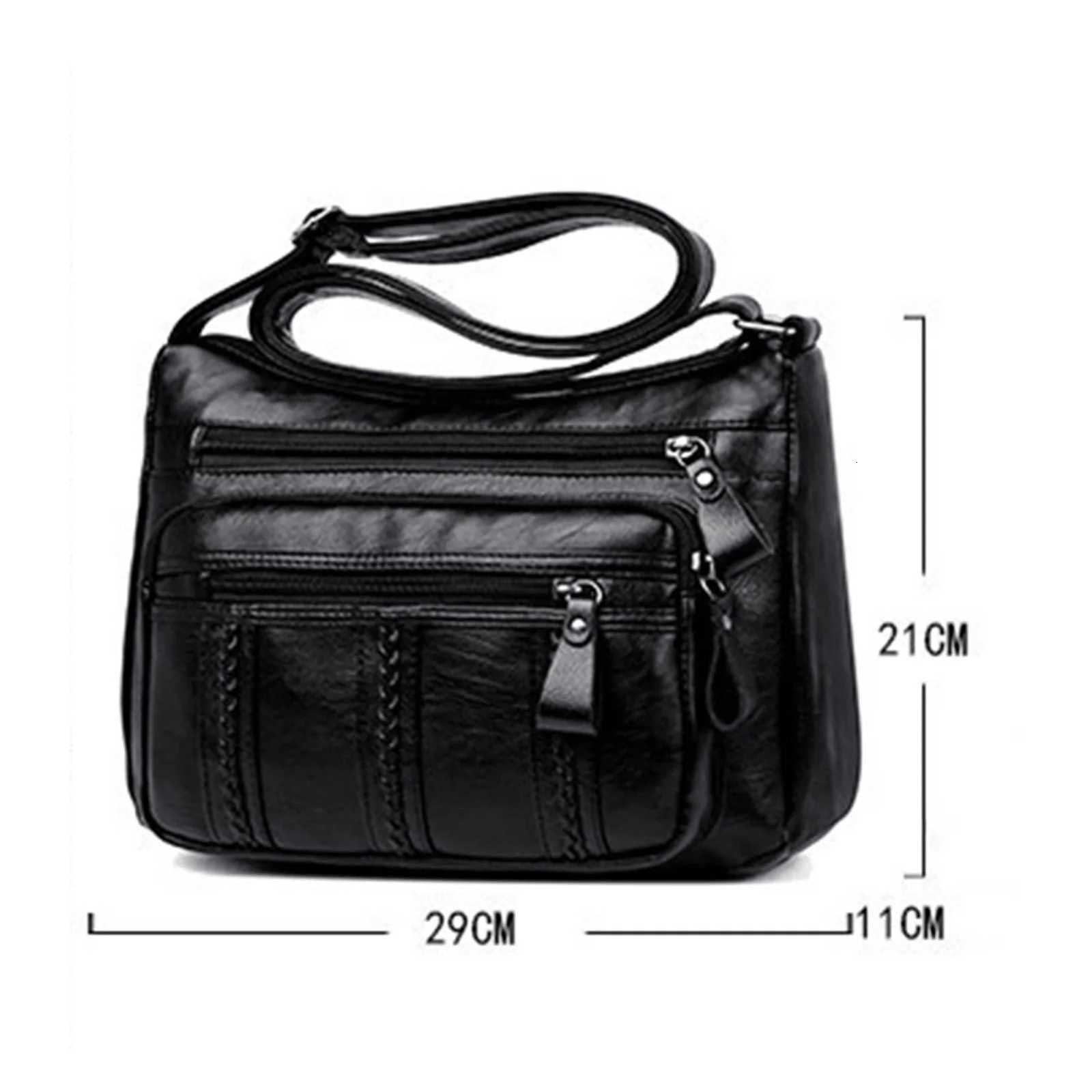 Womens Bag Pu Multilayer Soft Leather Ladies Fashion Simple Shoulder Bag New Summer Bag Mother Shoulder Bag Crossbody BagW251028