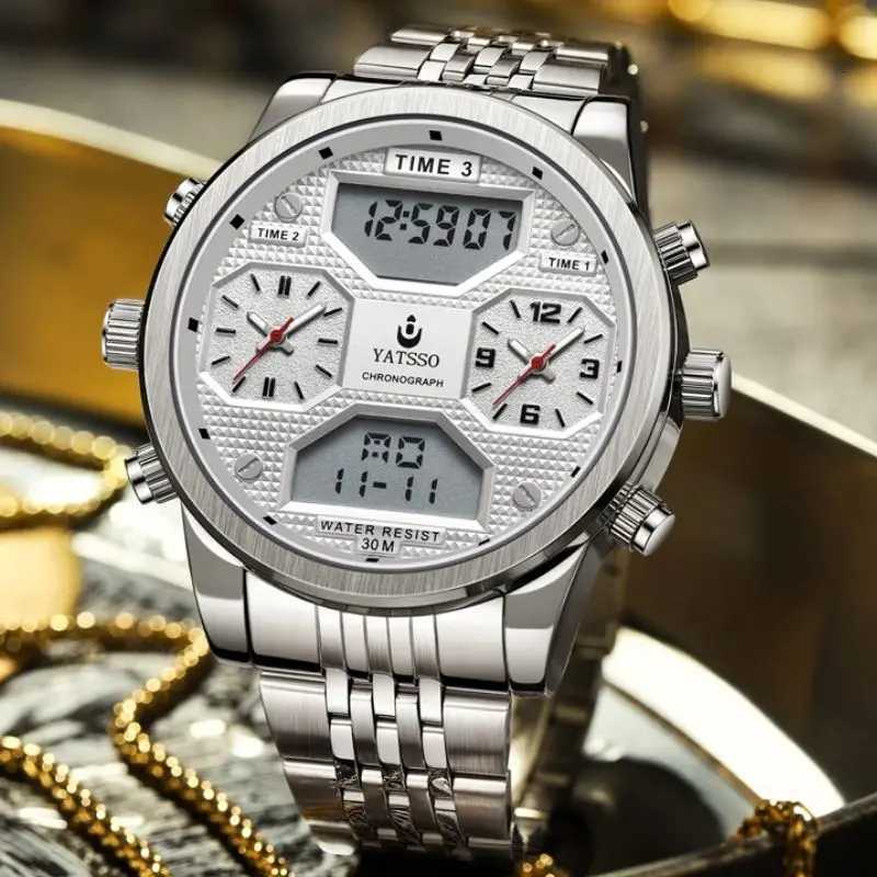 YATSSO Fashion Luxury Watches For Men Chronograph 5ATM Waterproof Sports Watches Stainless Steel Bracelet Quartz Wrist WatchL251027