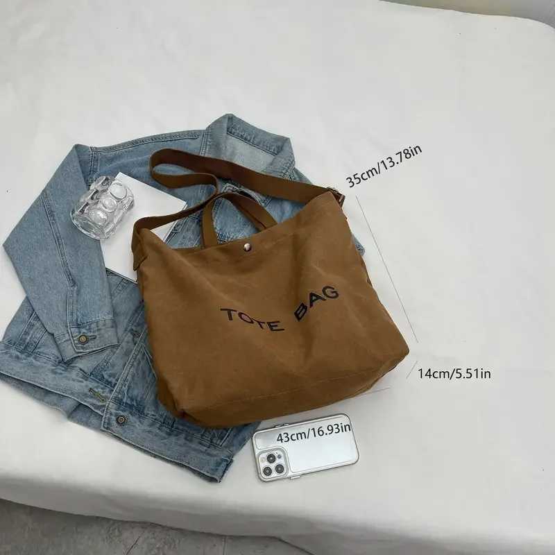 Thickened Canvas Retro Tote Bag Premium Sense Handbags Commuter Bag Large Capacity Student Shoulder Bags for WomenW251028