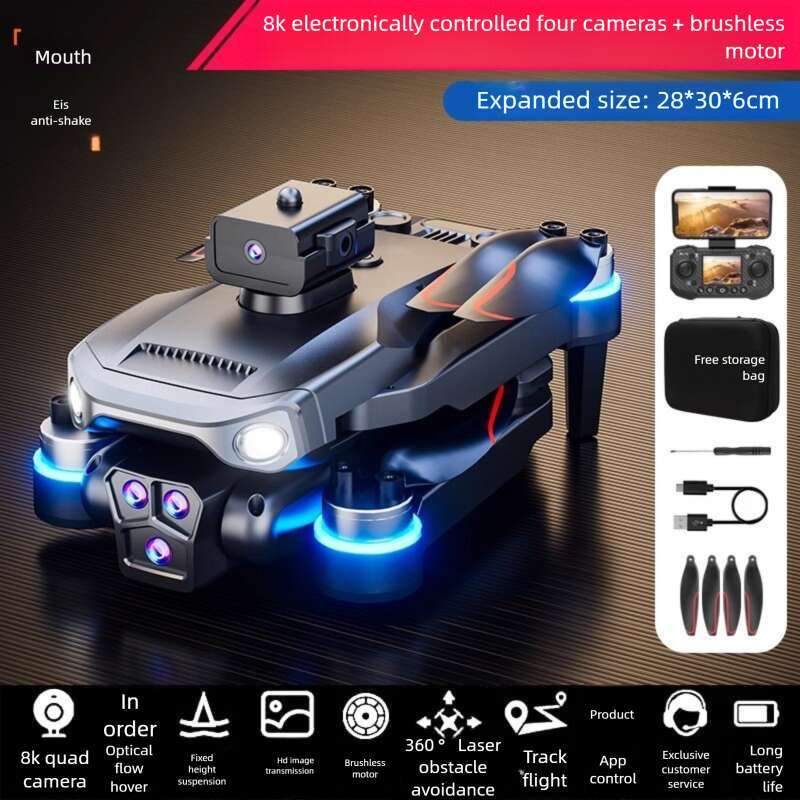 New Brushless Obstacle Avoidance With Screen Drone GPS HD Professional Aerial Remote Control Aircraft Kids Toys