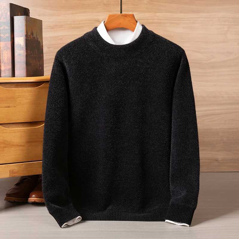 2025 New Round Neck Knitted Wool Sweater for Mens Autumn and Winter Thickened Warm Inner or Outer Knitted Sweater X251028