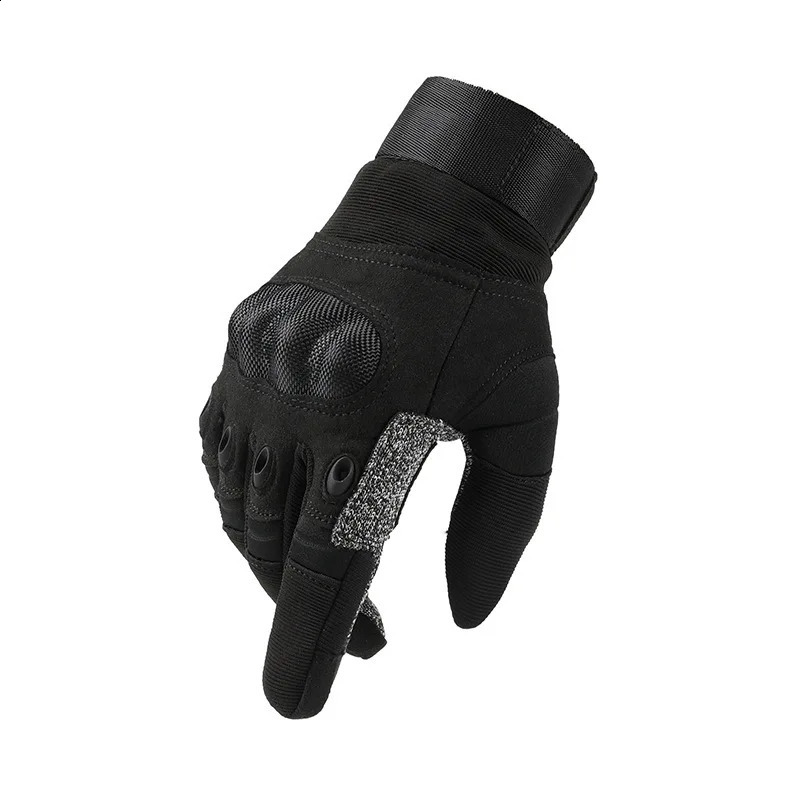 Full finger and half finger tactical gloves touch screen anti cutting and anti stabbing made of carbon fiber and leather mater 251027