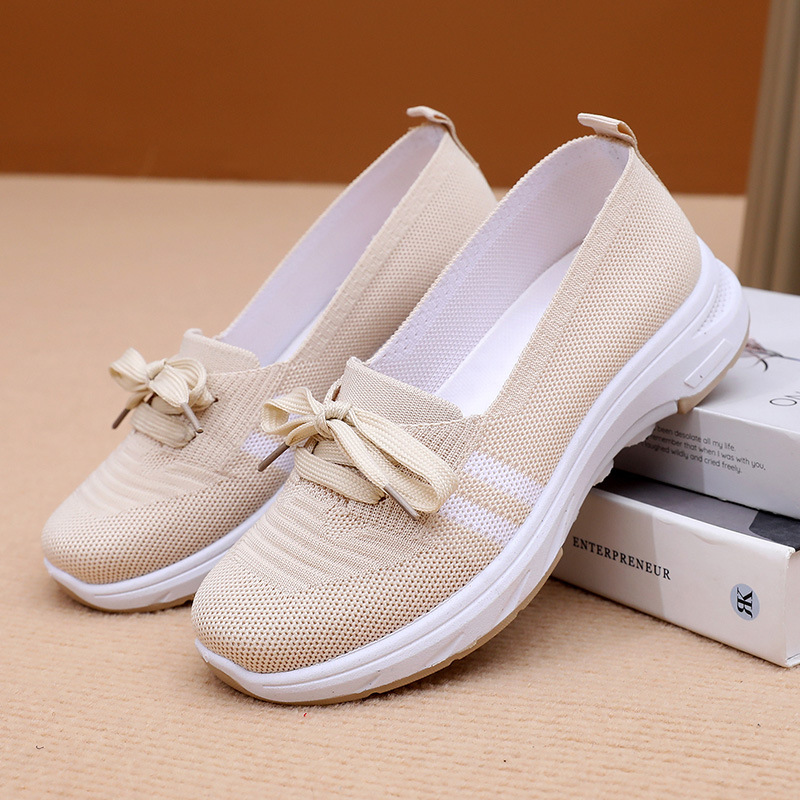 Spring and Autumn Women's New Foot Comfortable Soft Sole Walking Shoes Casual Fashion Sports Women's Shoes Middle-aged and Elderly Flat Shoe