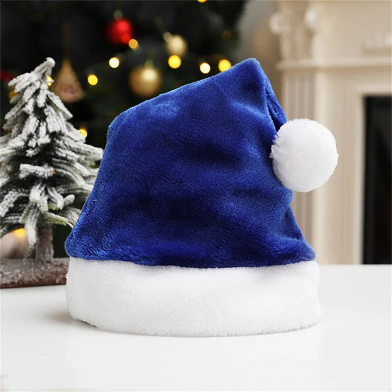 Christmas Santa Hat For Adults And s Unisex Velvet Cozy short Plush Red Xmas Hats Years Holiday Party Supplies 251023