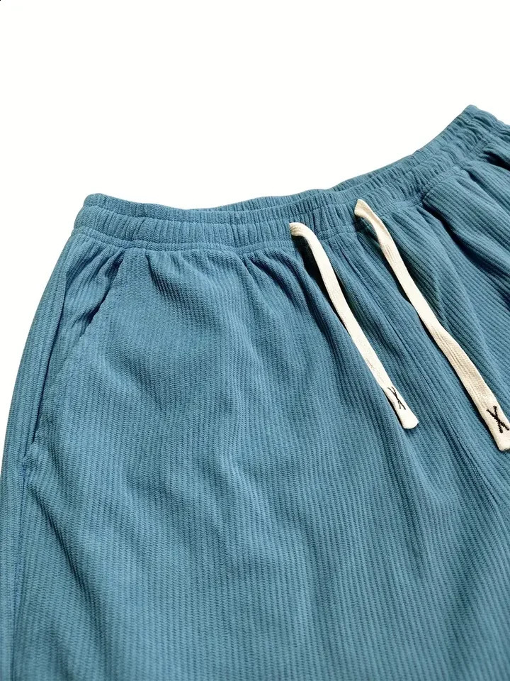 Autumn Winter Mens Casual Pants Striped Corduroy Loose Fashion Cargo Straight Fitness Sports Hip Hop 251027