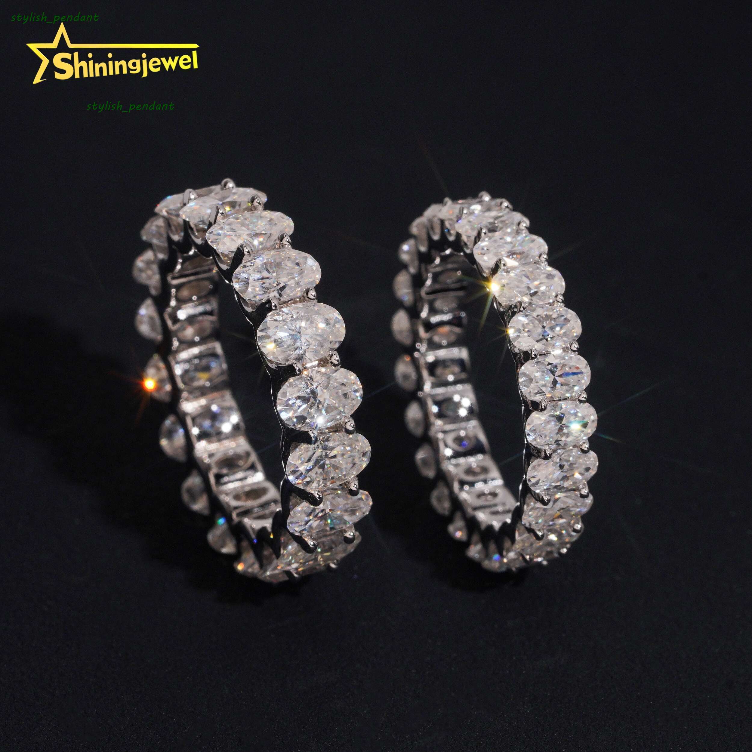 Luxury 925 Sterling Silver Full Oval 4x6 3x5 Moissanite Finger Ring Classic Wedding Engagement Fine Jewelry Gift for Women