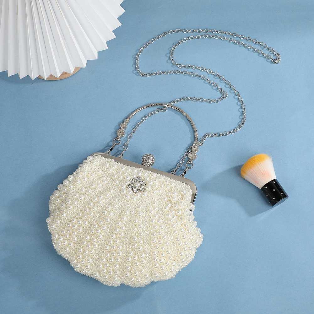 Elegant Diamond Inlaid Pearl Shoulder Handbag for Women Ideal Evening Bag with Embellishments for Party And Evening Dress H2510271
