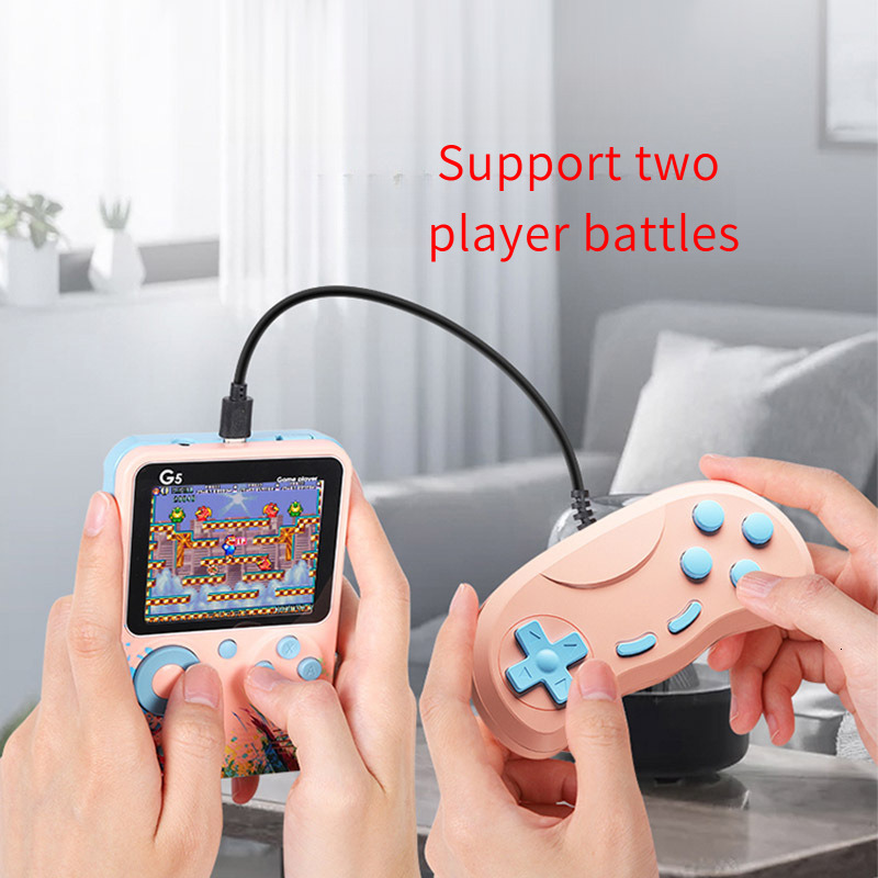 G5 nostalgic macaron multi-color handheld game console, mini arcade, 500 games, high-definition screen charging handheld device