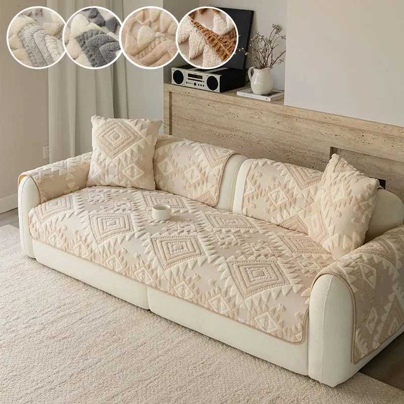 1PCShu Mianrong sofa cushion for autumn and winter thickened light luxury highend non slip sofa cushion C251028