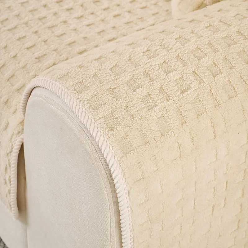 1PCSofa cushion ic checkered cushion for autumn and winter simple and highend plush anti slip sofa cover C251028