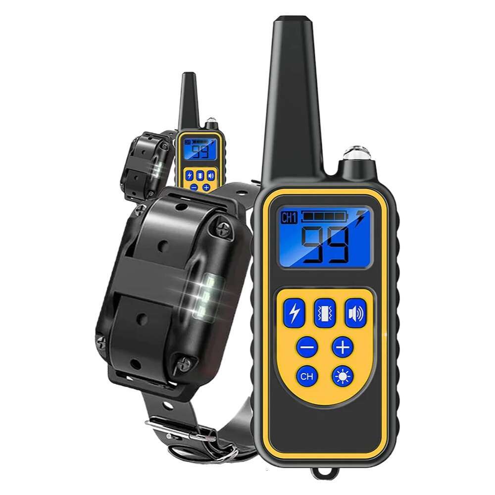 800m Electric Dog Training Detachable Bark Rechargeable Anti Barking Shock Vibration Reflective Collar for All Dogs Pet