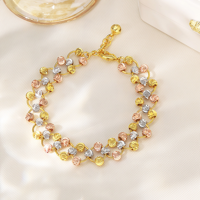 Hot Selling Elegant Highend Unique Womens Bracelet Fashion Light Luxury Goldplated Watermelon Bead Bracelet Jewelry