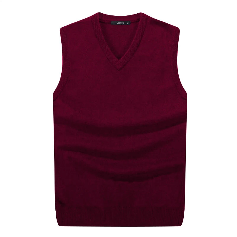 S6XL Men Sleeveless Sweater Vest Male Autumn Spring Cotton Knitted Solid Man Business V Neck Top Slim Sweaters Boy 251016