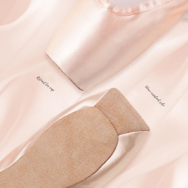 Professional Ballet Pointe Shoes With Genuine Leather Sole Women Satin Ballet Shoes With Ribbons For Professional Ballerina 251023ww