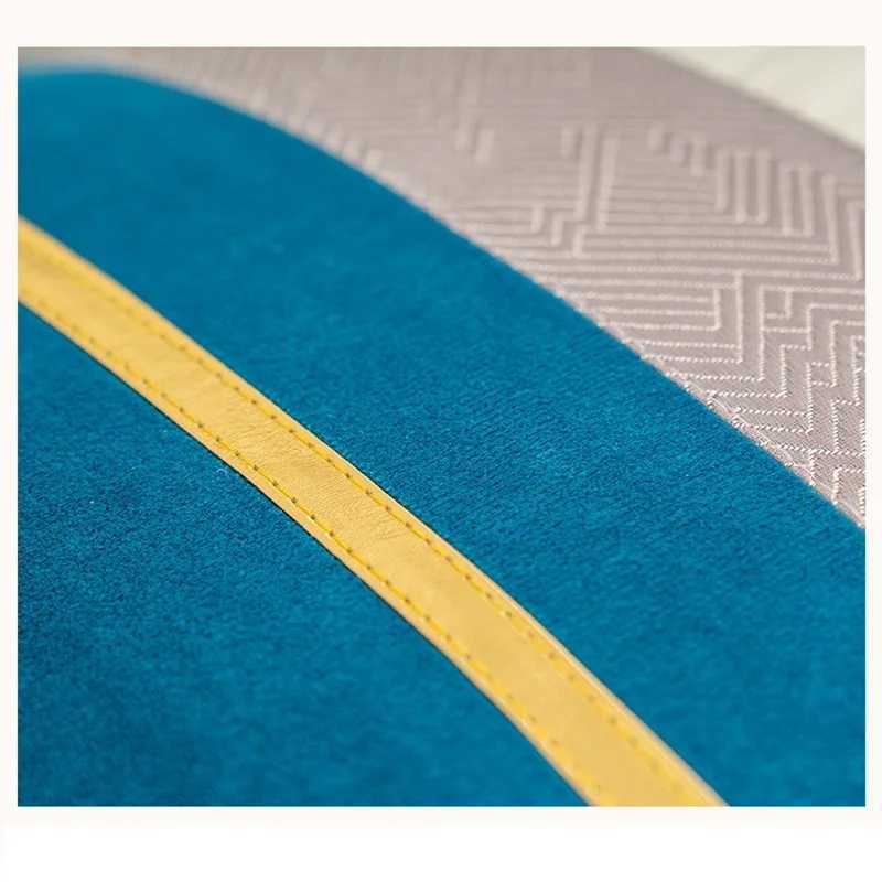 Pillow Case Luxury 6060cm Twocolor Stitching Velvet Cushion Cover Decorative Small Gold Bar Shrink Edge Decorative case C251028