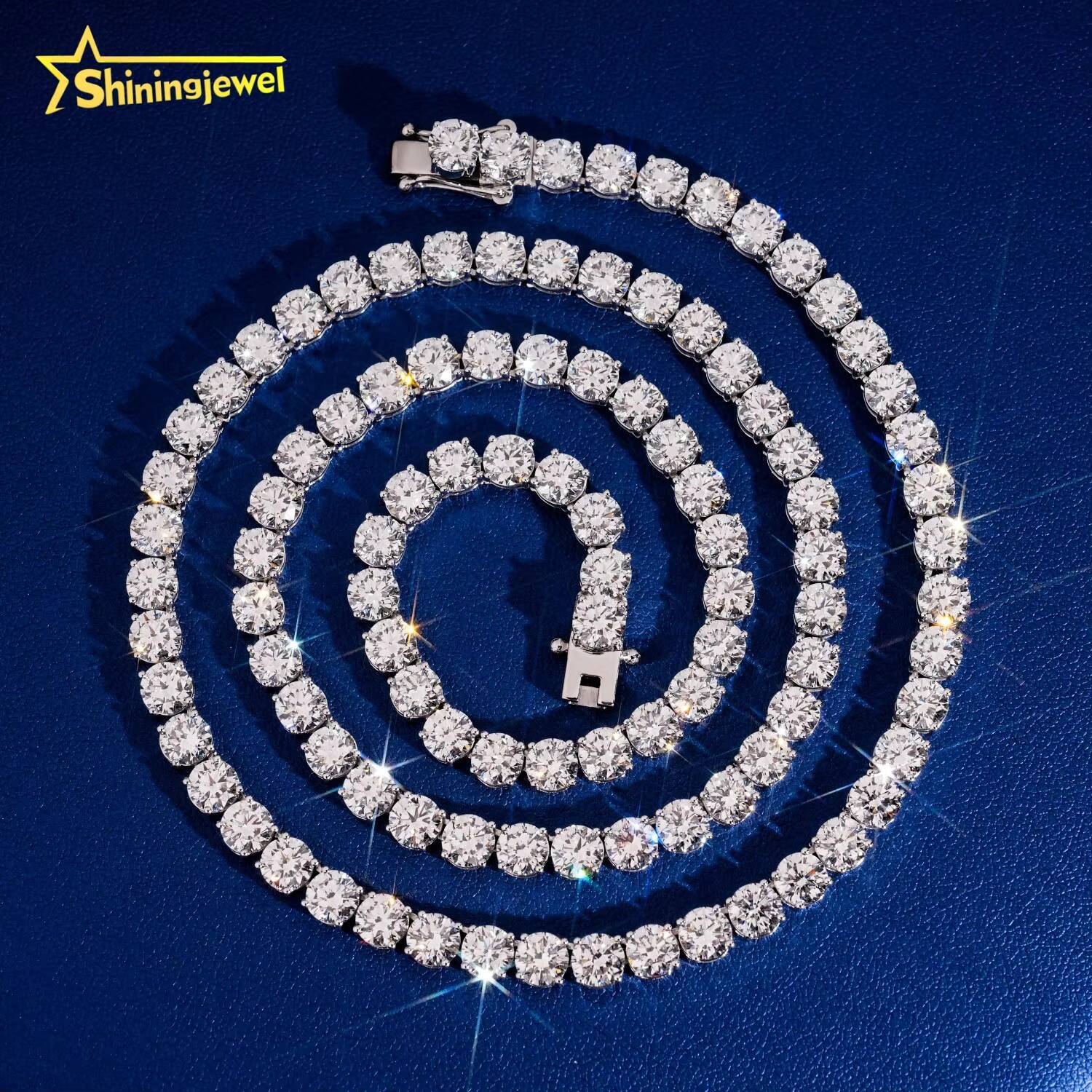 Top Quality Factory Direct Hip Hop Style Hot Sale 5mm 10k Real Gold Lab Grown Diamond Tennis Chain