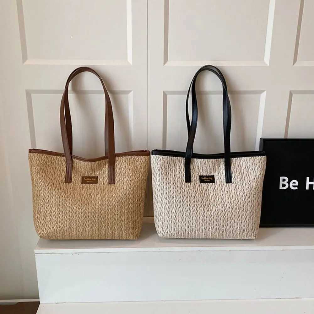 Trendy Summer Weave Str Bag Boho Casual Str Shoder Bag Leisure Beach Tote Bag for Wen1 D251028