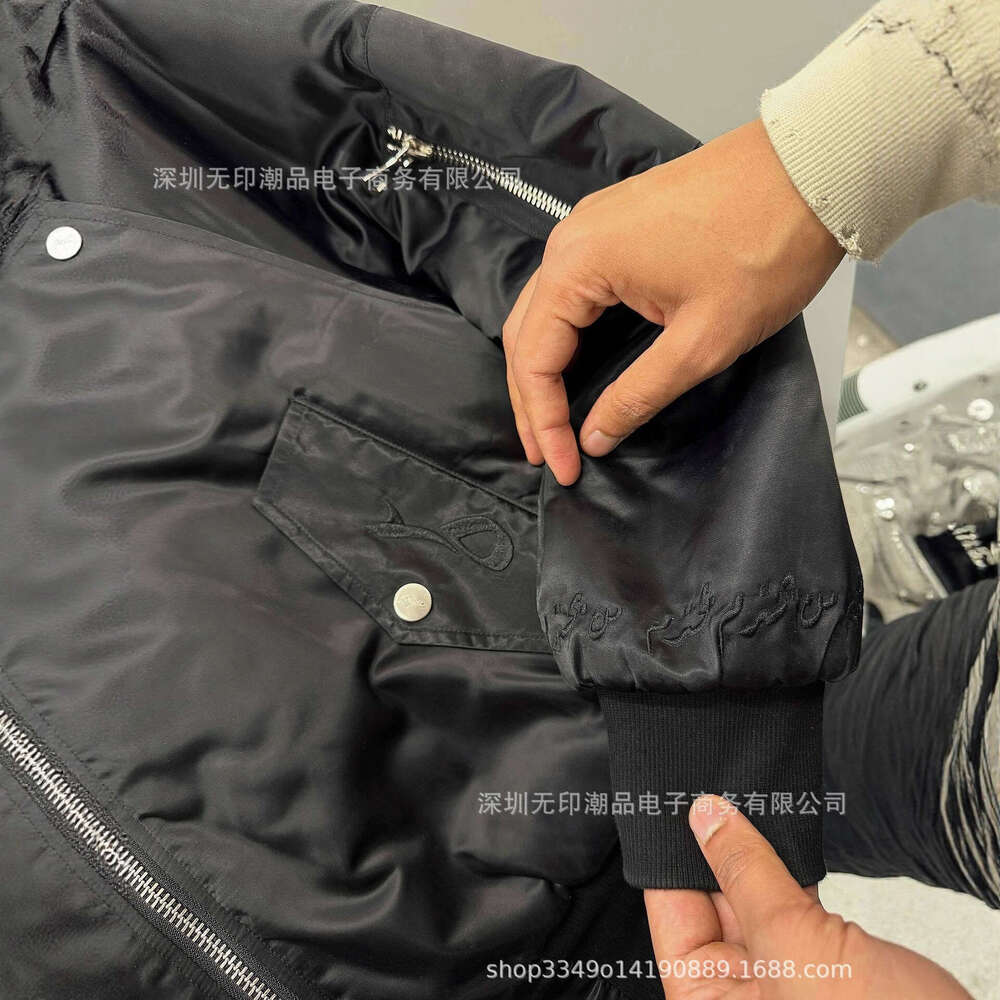 American Street Style Letter Embroidery Pattern Unisex Cool Winter Thickened Jacket