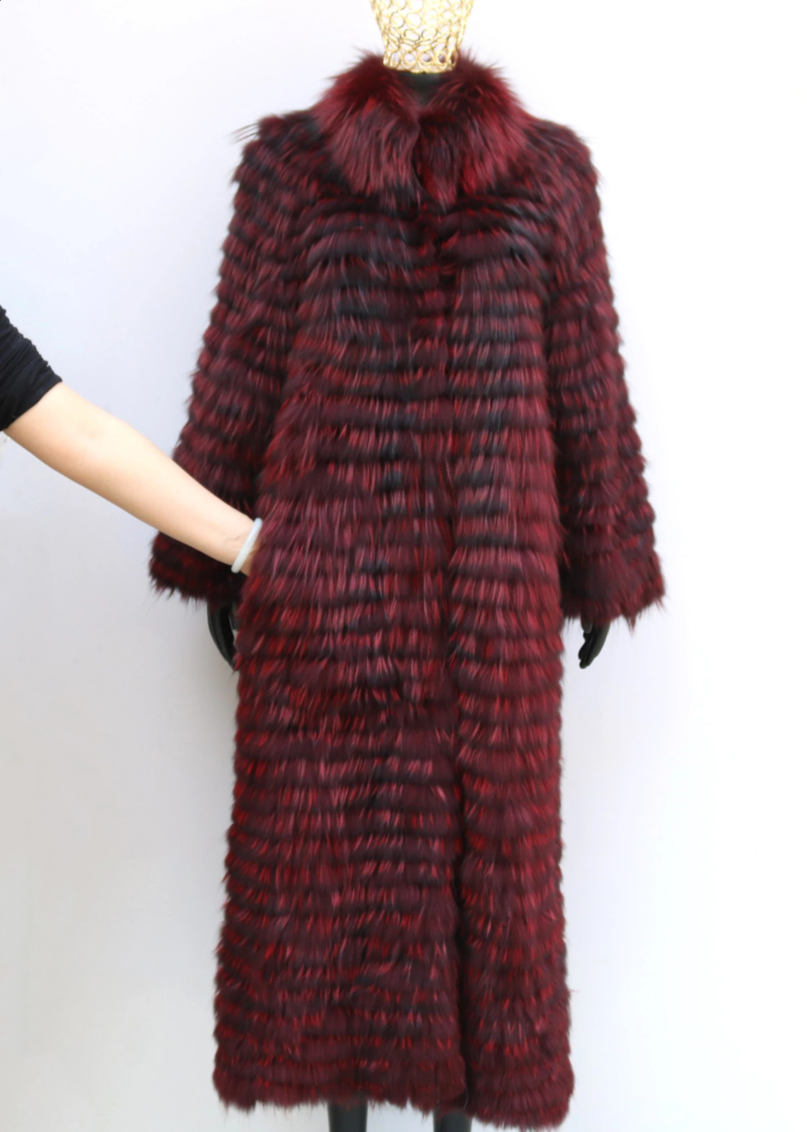 FURYOUME Autumn Womens Fox Fur Long Coat Natural Fur Jacket Ladies Fluffy Warm Outwear Fashion Streetwear 251027