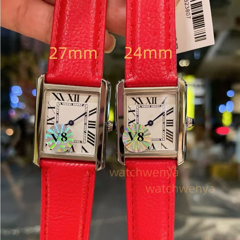 The classic and fashionable ladies' watch leather strap is available in two sizes: 27mm and 24mm, with free shipping