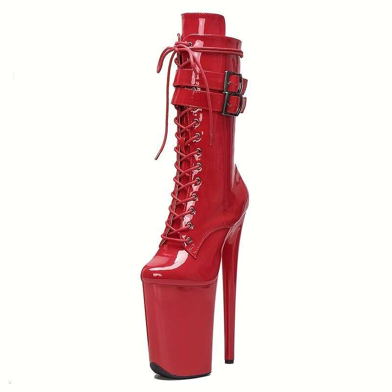 MISSHEELS Women's Dance Boot Shoes, 9 In Exotic Platform, 23 Cm Stiletto Platform Pole Dancing Shoes Ankle Boots Heels