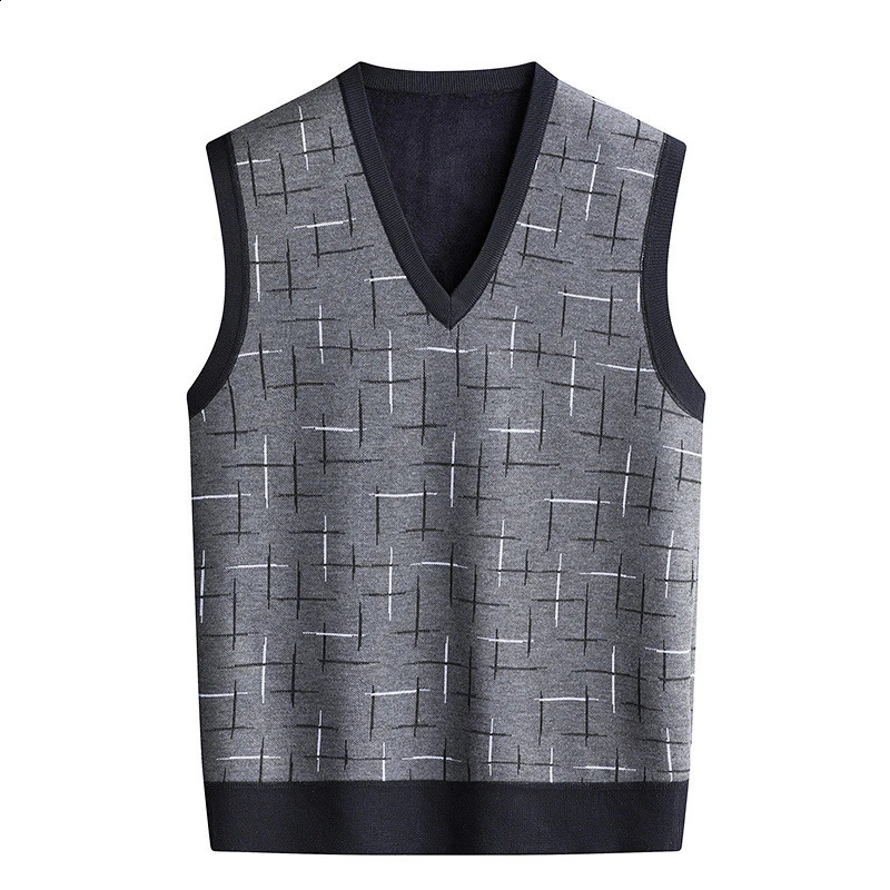 Autumn Winter Mens Sweater Vest Casual Sleeveless Knit Waistcoat Men Fashion Vneck Cardigans Man Clothes Knitted 251016