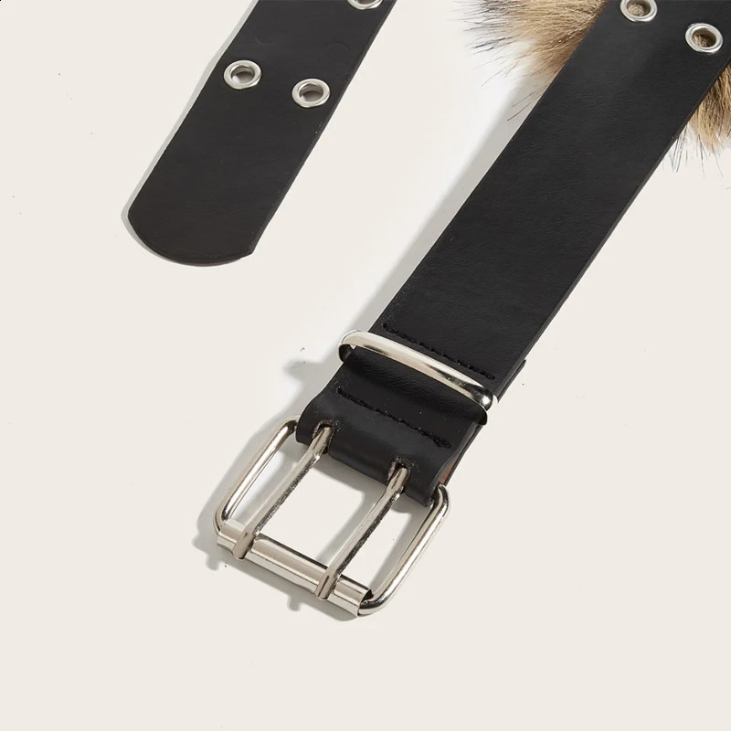 er fake Furry Y2k Belt Subculture Autumn Winter Retro Plush Waist Chain Imitation Fur Waist Seal Girl Sexy Belt 251027