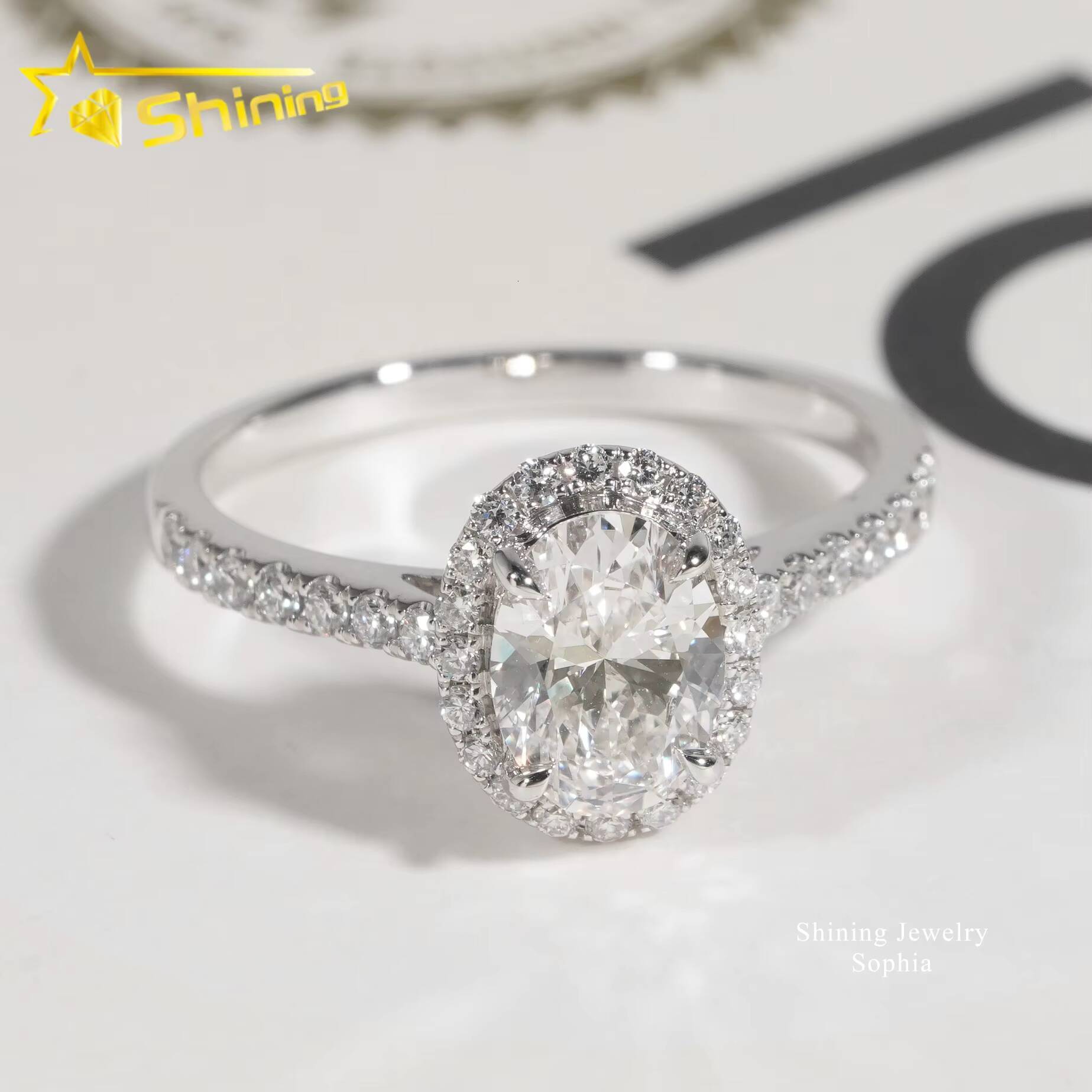 IGI Certificate Oval Cut Solitaire Design 14K Real Solid Gold 113carat Lab Grown Diamond Rings Women Engagement Ring