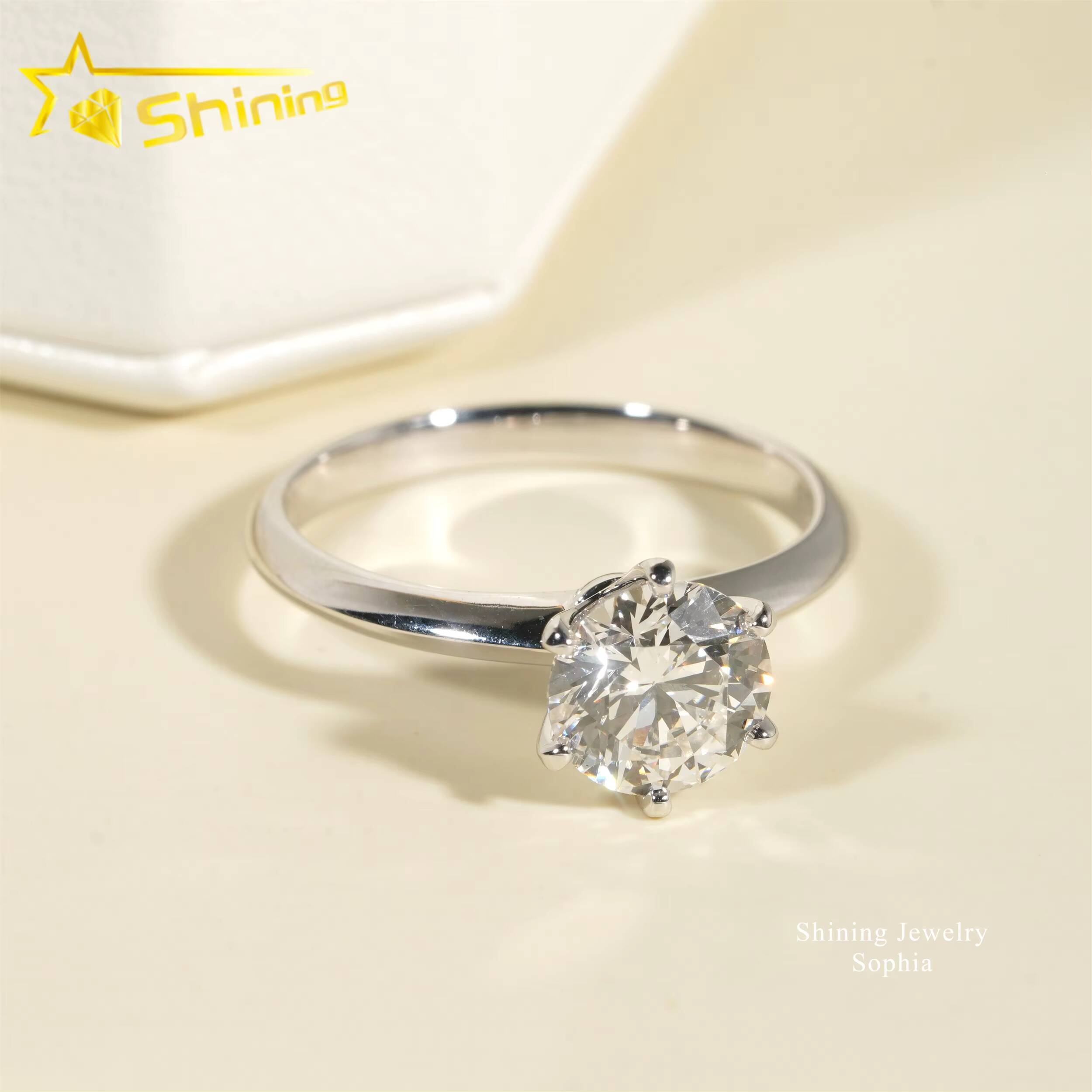 IGI Certificate Solitaire Design Wedding Ring Band 18K Real Solid Gold 3carat Lab Grown Diamond Rings Women Engagement Ring