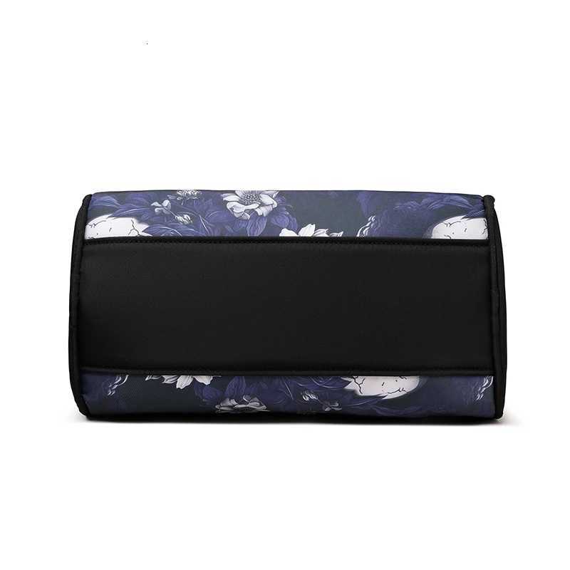 Skull Printed Boston Shoulder Bag Adjustable Strap Women Punk Crossbody Bag Oxford Hobo Bag for Party Festival ShoppingW251028