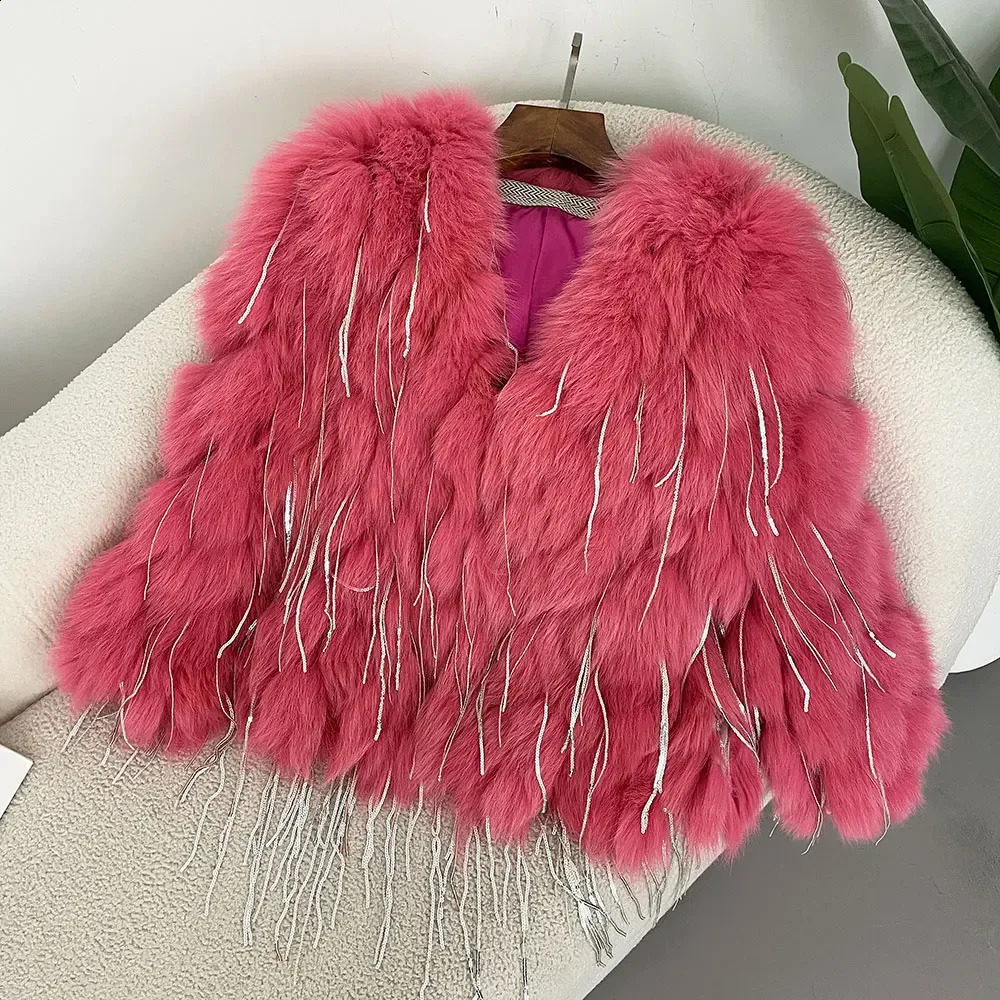 OFTBUY s Fox Fur Jackets Tassels Fashion Winter Warm Fur Women Coats Natural Fox Fur Coat Thick Jackets 251027