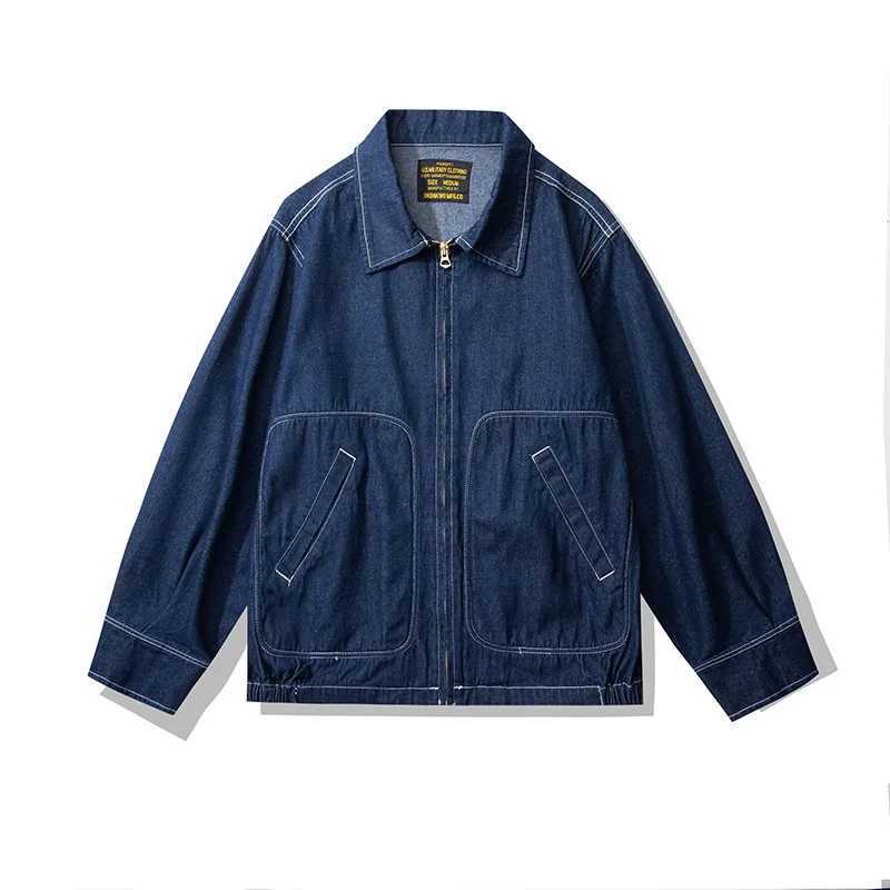 OKONKWO Mens commemorative edition solid color travel jacket TOUR JACKET horizontal Suga denim jacket J251028