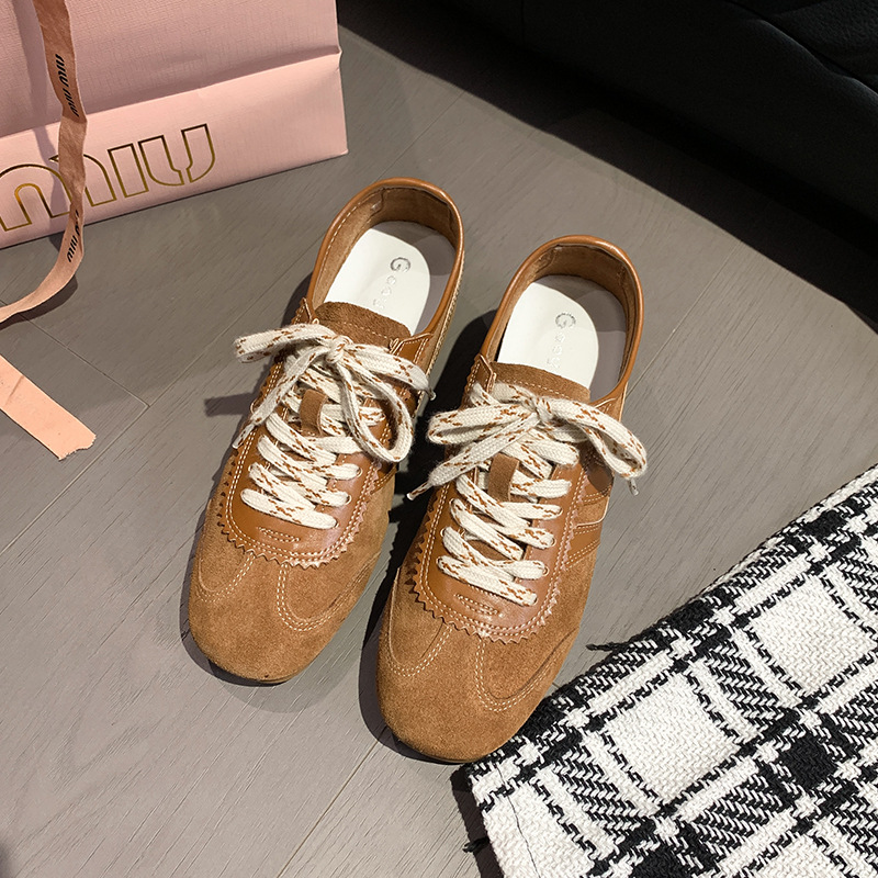 2025 Invisible inner height increase 5 cm French lace-up single shoes retro low-top casual marathon German training shoes Forrest Gump shoes