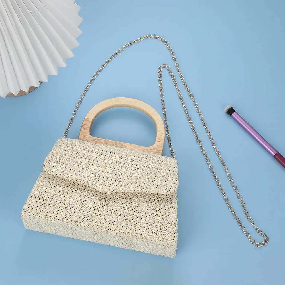Ladies woven handbag evening dress bag metal chain crossbody bag travel singleshoulder bag H251027