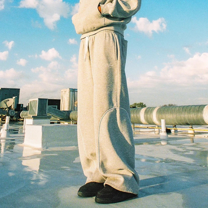 Trendy Letter Embroidery Patchwork Sweatpants Elastic American Sports for Men And Women 251027