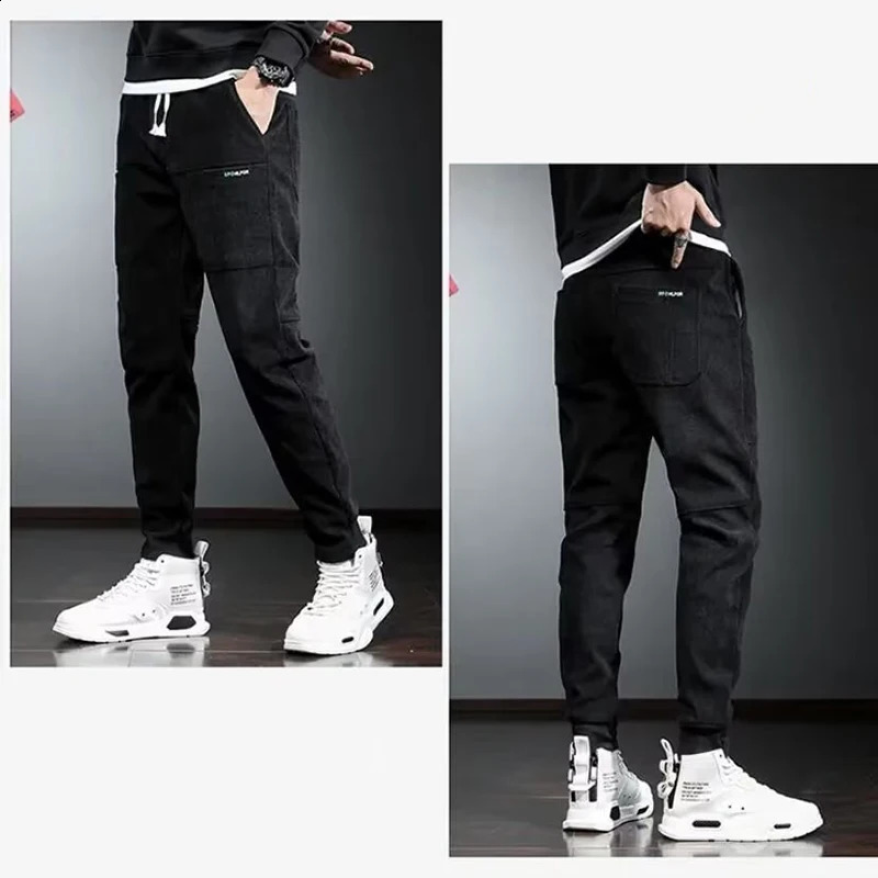 Autumn Winter Mens Stylish Thermal Corduroy Pants Comfortable Plush Narrow Leg Trousers Daily Elastic Waist Straight 251027