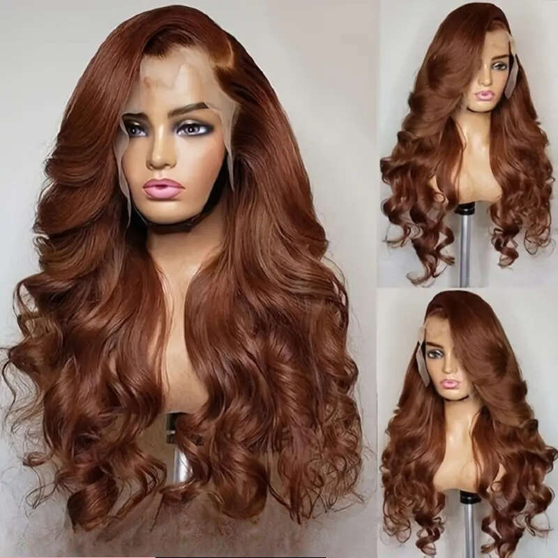 Light Brown Front Wig Women With Long Curly Big Waves Volume & Soft Texture, Full Head Coverage, Comfortable Lace Cap For Daily Wear, Parties, Music F